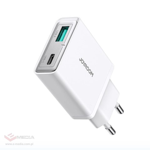 Ładowarka sieciowa Joyroom JR-TCF14 20W USB-A USB-C supercienka - biała