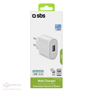 Ładowarka sieciowa SBS TETR1USB2AWFAST 10W USB-A - biała