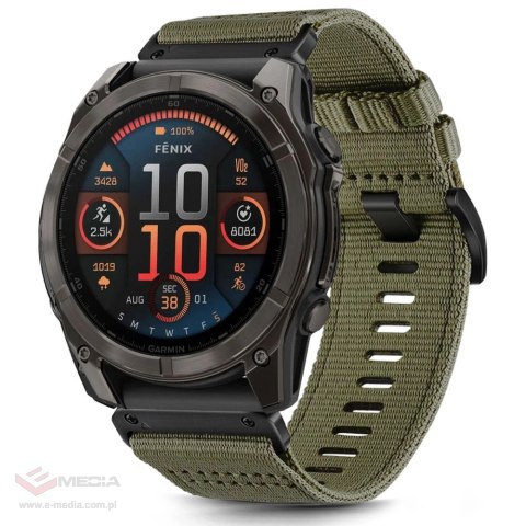 Pasek Tech-Protect Nylon na Garmin Fenix 5X / 5X PLUS / 6X / 6X PRO / 7X / 8 (51 mm) - ciemnozielony