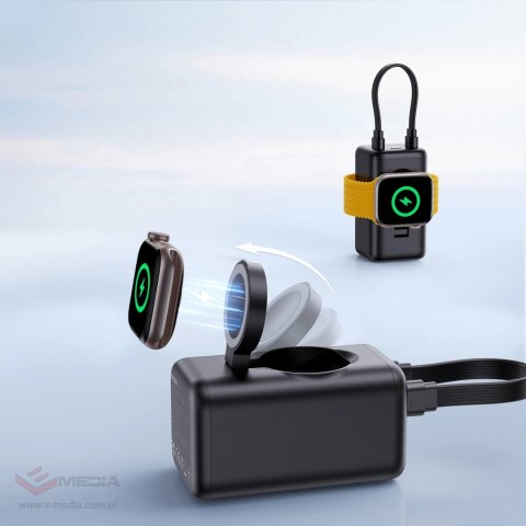 Powerbank Joyroom JR-W13 5000mAh bezprzewodowy do Apple Watch + USB-C i Lightning - czarny
