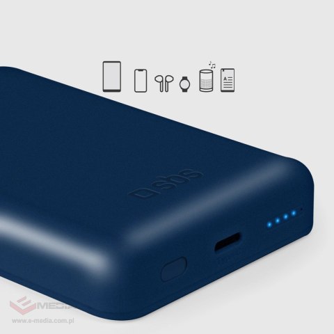 Powerbank SBS TEBB5000MAG1CB 5000 mAh kompatybilny z MagSafe - niebieski