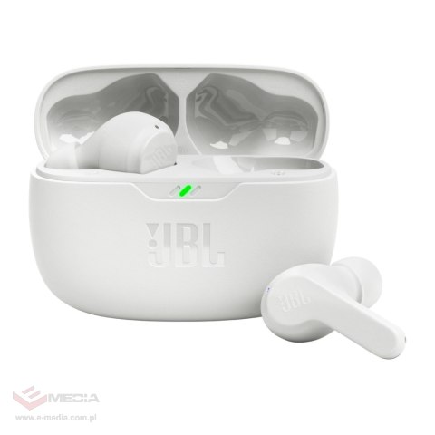 Słuchawki JBL Wave Beam bezprzewodowe dokanałowe Bluetooth 5.2 IP54 IPX2 - białe