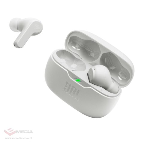 Słuchawki JBL Wave Beam bezprzewodowe dokanałowe Bluetooth 5.2 IP54 IPX2 - białe