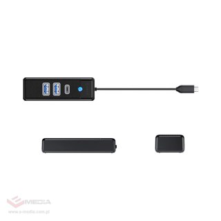 Hub Orico PWC2U-C3 USB-C / 2x USB-A 3.0 + 1x USB-C 3.0 - czarny