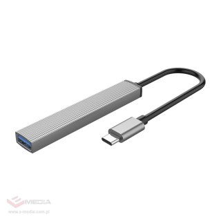 Hub USB-C Orico AH-13 stacja dokująca 1x USB-A 3.0 + 3x USB-A 2.0 - szary
