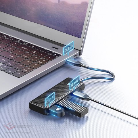 Hub USB-C Orico PAPW2AC-C3 stacja dokująca 2x USB-A 3.0 + 2x USB-C 3.0 - czarny