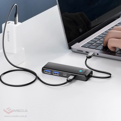 Hub USB-C Orico PAPW2AC-C3 stacja dokująca 2x USB-A 3.0 + 2x USB-C 3.0 - czarny