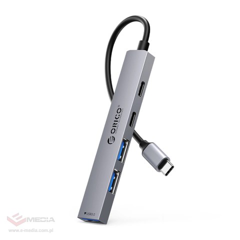 Hub USB-C Orico YSB4-U2 stacja dokująca 2x USB-A 2.0 + 1x USB-A 3.0 + 1x USB-C 2.0 + 1x USB-C - szary