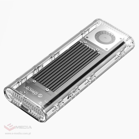 Kieszeń dyskowa Orico TCM2-G20 M.2 NVME USB-C 3.2 20Gb/s - srebrna/przezroczysta