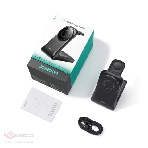 Ładowarka bezprzewodowa Joyroom JR-W15 3 w 1 stacja ładująca z MagSafe - czarna