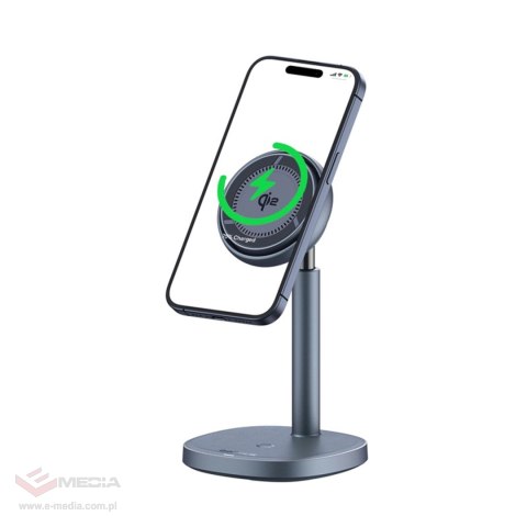 Ładowarka indukcyjna Baseus Orbit 2 Pro MagSafe Qi2 20W 2 w 1 z chłodzeniem - szara