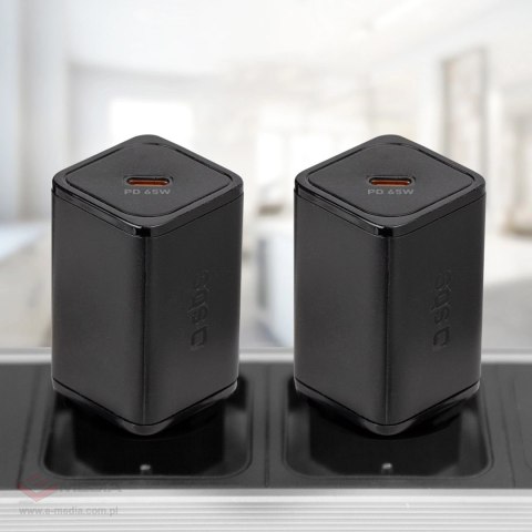 Ładowarka sieciowa SBS TETRGAN1C65W 65W GaN z Power Delivery - czarna