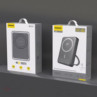 Powerbank Dudao K28 10000mAh PD 22.5W z MagSafe z metalową obudową i pierścieniem-podstawką - szary