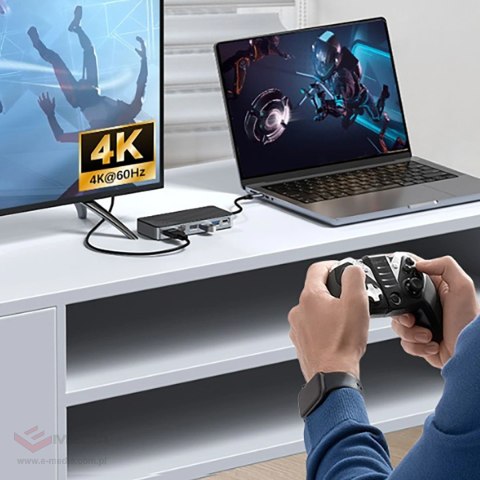 Stacja dokująca Orico OM28PR-G2 USB-C z kieszenią na dysk M.2 + 1 x USB-A 3.2 + 1x USB-C 3.2 + 2x USB-A 2.0 + 1x HDMI + 1x Ether