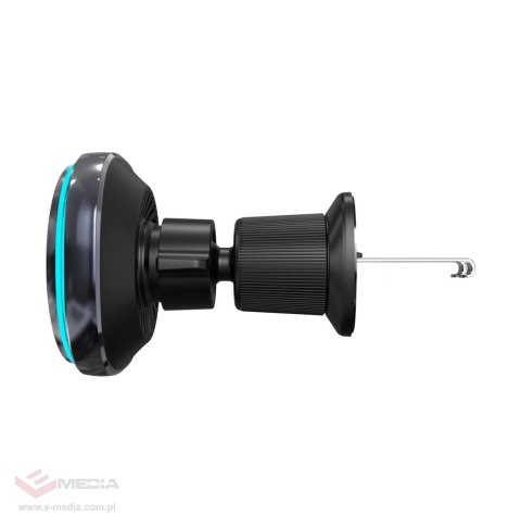 Uchwyt samochodowy Wozinsky WCT5-Q6S2Y z ładowarką indukcyjną Qi/MagSafe 15W na kratkę wentylacji z wentylatorem - czarny
