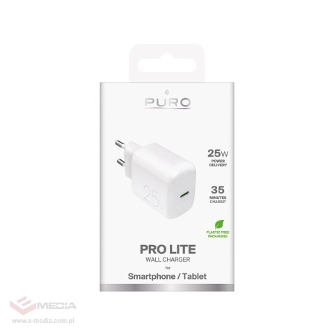Ładowarka Puro Daily Prolite 25W USB-C Power Delivery - biała