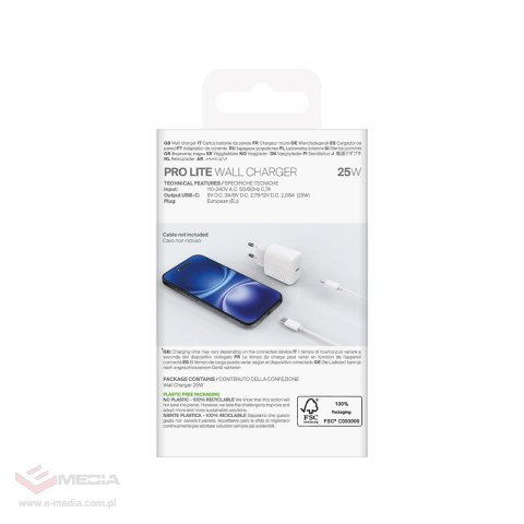 Ładowarka Puro Daily Prolite 25W USB-C Power Delivery - biała
