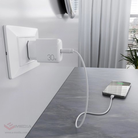 Ładowarka sieciowa Puro PROLITE 30W USB-C - biała