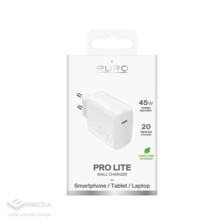 Ładowarka sieciowa Puro PROLITE 45W USB-C - biała