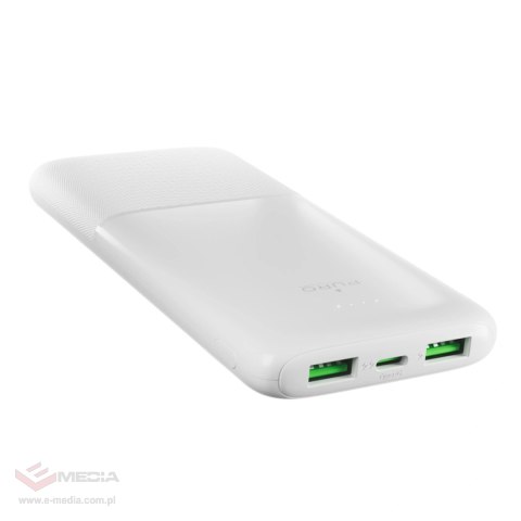 Powerbank Puro DAILY 10 PLUS 10000mAh 2x USBA / 1x USB-C 22.5W - biały