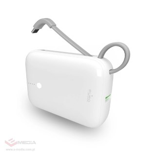 Powerbank Puro Power Link 10 Plus 10000 mAh z wbudowanym kablem USB-C - biały
