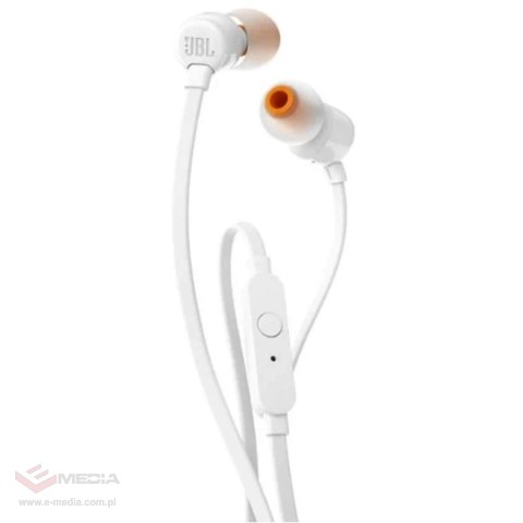 Słuchawki przewodowe JBL T110 dokanałowe mini jack 3.5mm - białe