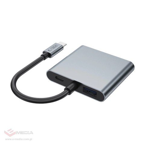 Adapter Tech-Protect HB08 4w1 USB-C + USB2.0 + 2 x HDMI 4K 60HZ - szary