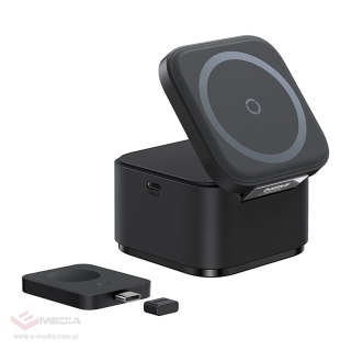 Ładowarka indukcyjna Baseus MagPro 3w1 25W kompatybilna z MagSafe do telefonu i smartwatcha - czarna