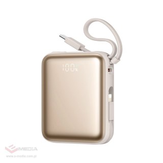 Powerbank Joyroom JR-PBF27 22,5W 10000mAh z dwoma wbudowanymi kablami - złoty