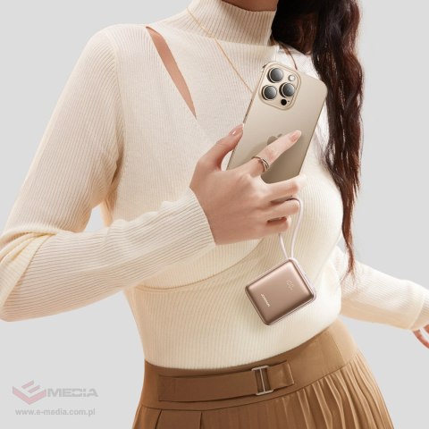 Powerbank Joyroom JR-PBF27 22,5W 10000mAh z dwoma wbudowanymi kablami - złoty