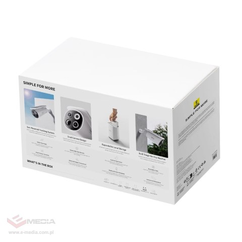 Zewnętrzny zestaw monitoringu Baseus Security S1 Pro Dual 3K (2 kamery) - biały