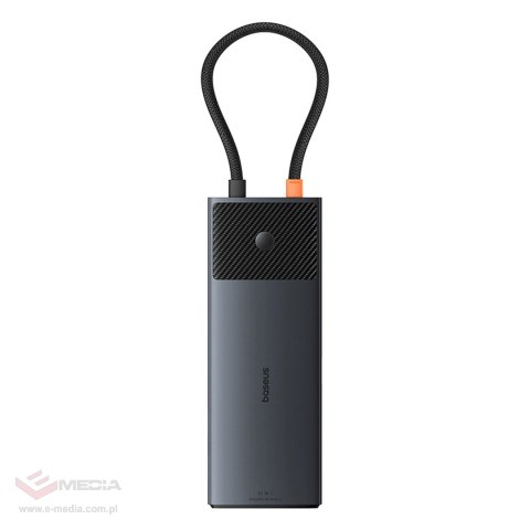 Hub USB-C Baseus Metal Gleam II 10w1 HDMI USB-A USB-C RJ45 SD/TF - szary