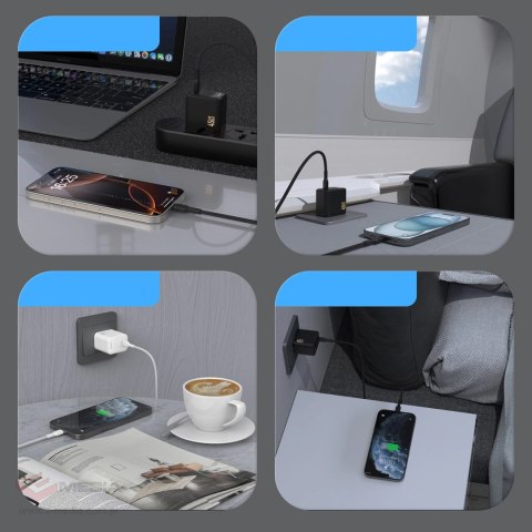Ładowarka sieciowa Dudao A28C 45W GaN + kabel USB-C - biała