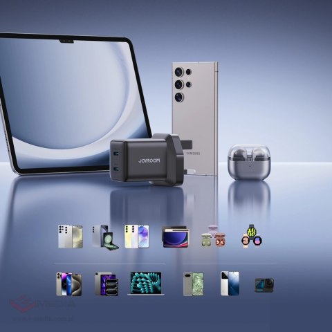 Ładowarka sieciowa Joyroom JR-TCG17 45W 2 x- USB-C (wtyczka UK) - czarna