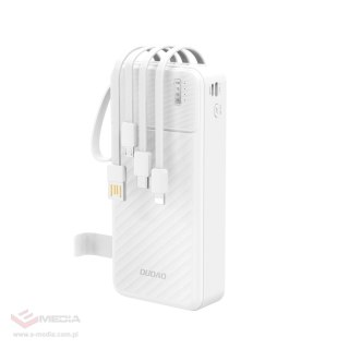 Powerbank Dudao K11 Pro 20000mAh z wbudowanymi kablami - biały