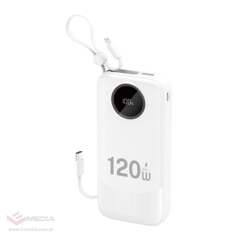 Powerbank Dudao K13Pro 20000mAh z wbudowanym kablem - biały