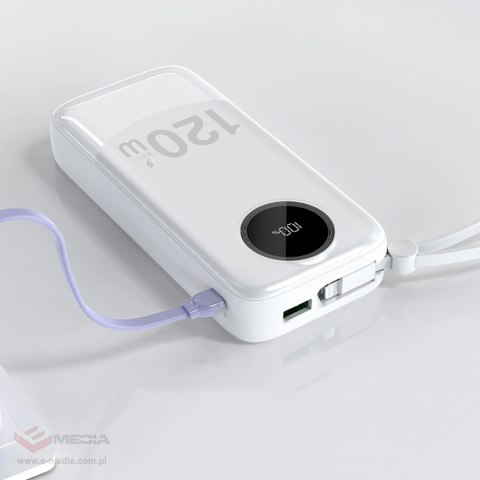 Powerbank Dudao K13Pro 20000mAh z wbudowanym kablem - biały