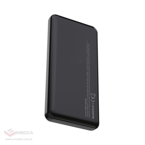Powerbank Wozinsky Wpower WPBBK-2 10000 mAh 10 W 2x USB 2 A - czarny