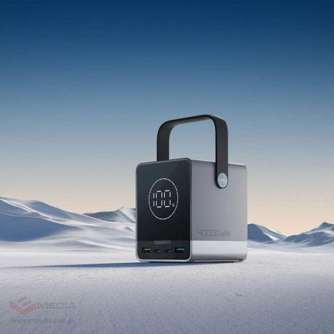 Powerbank Cuktech 300W 40000mAh z ładowaniem bezprzewodowym 2x USB-C + 2x USB-A - czarny