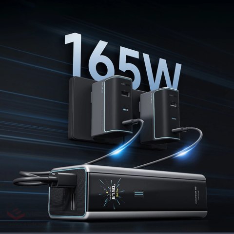 Powerbank Cuktech CKPB200UGLGR 210W 20000mAh 2 x USB-C 1 x USB-A - szary