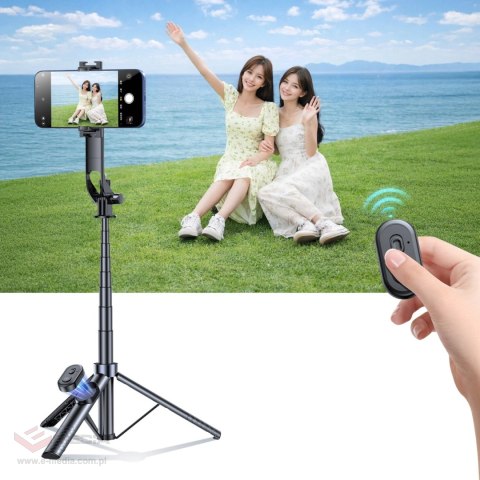 Wozinsky Selfie stick WC1Y30S teleskopowy tripod 1.3m z uchwytem na telefon - czarny