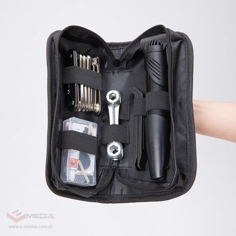 Zestaw narzędzi Wozinsky WMZ-01N multitool rowerowy 16w1 pompka klucze zestaw do dętek - czarny