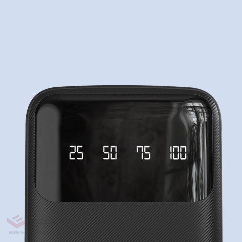 Dudao pojemny powerbank z 4 wbudowanymi kablami 20000mAh USB Typ C + micro USB + Lightning + USB-A (wejście) - czarny (Dudao K6P
