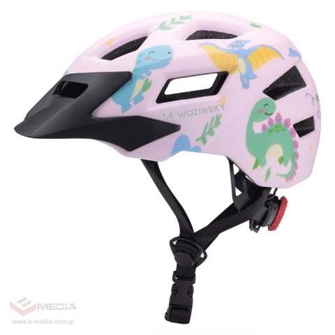 Kask rowerowy dziecięcy MTB Wozinsky z odpinanym daszkiem 48-52 cm - różowy