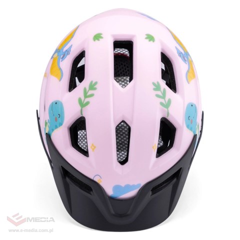 Kask rowerowy dziecięcy MTB Wozinsky z odpinanym daszkiem 52-56 cm - różowy