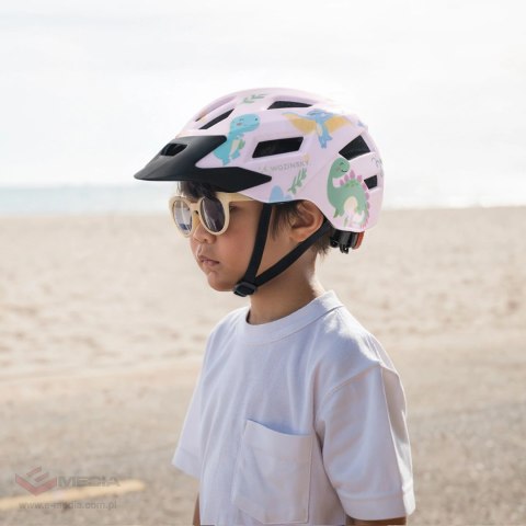 Kask rowerowy dziecięcy MTB Wozinsky z odpinanym daszkiem 52-56 cm - różowy