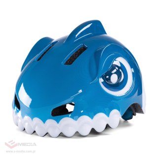 Kask rowerowy dziecięcy Wozinsky motyw dinozaur 52-56 cm - niebieski