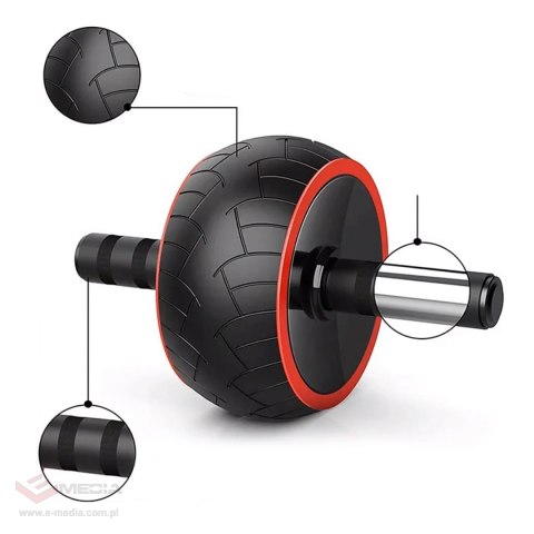 Kółko do ćwiczeń Wozinsky WKDC-17 do mięśni brzucha ab wheel z matą - czarne