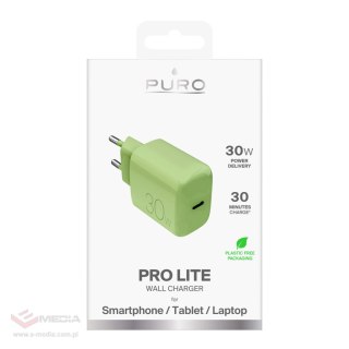 Ładowarka sieciowa Puro Pro Lite 30W USB-C - zielona