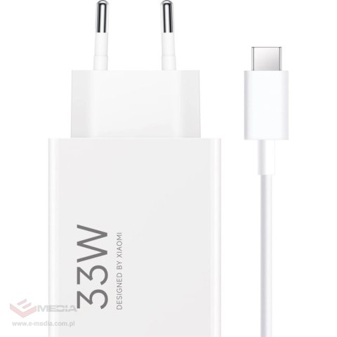 Ładowarka sieciowa Xiaomi MDY-16-EF 1xUSB-A 33W z kablem USB-C 3A - biała
